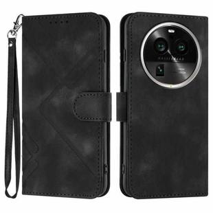 For OPPO Find X6 Pro Line Pattern Skin Feel Leather Phone Case(Black)
