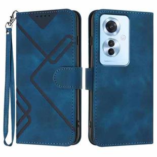 For OPPO Reno11 F / F25 Pro Line Pattern Skin Feel Leather Phone Case(Royal Blue)