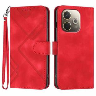For OPPO A5 Pro 5G Line Pattern Skin Feel Leather Phone Case(Red)