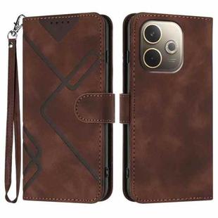 For OPPO A5 Pro 5G Line Pattern Skin Feel Leather Phone Case(Coffee)