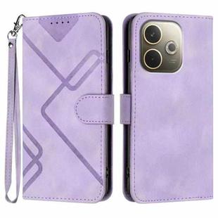 For OPPO A5 Pro 5G Line Pattern Skin Feel Leather Phone Case(Light Purple)