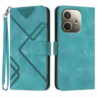 For OPPO A5 Pro 5G Line Pattern Skin Feel Leather Phone Case(Light Blue)