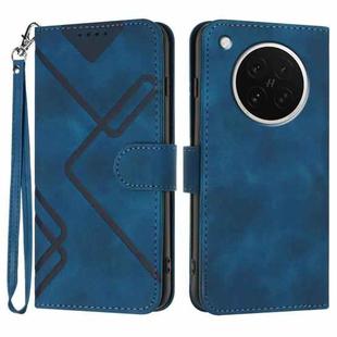 For OPPO Find X8s Line Pattern Skin Feel Leather Phone Case(Royal Blue)