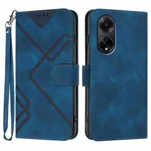 For OPPO A98 5G Line Pattern Skin Feel Leather Phone Case(Royal Blue)