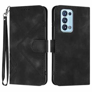 For OPPO Reno6 Pro+ 5G Line Pattern Skin Feel Leather Phone Case(Black)