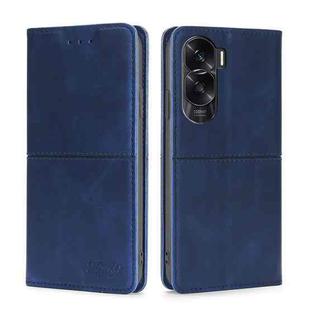 For Honor X50i 5G / 9 Lite Cow Texture Magnetic Leather Phone Case(Blue)