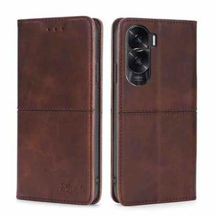 For Honor X50i 5G / 9 Lite Cow Texture Magnetic Leather Phone Case(Dark Brown)