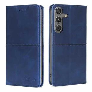 For Samsung Galaxy S24 5G Cow Texture Magnetic Leather Phone Case(Blue)