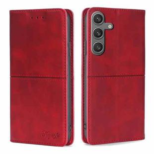 For Samsung Galaxy S24 5G Cow Texture Magnetic Leather Phone Case(Red)