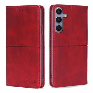 For Samsung Galaxy S24+ 5G Cow Texture Magnetic Leather Phone Case(Red)