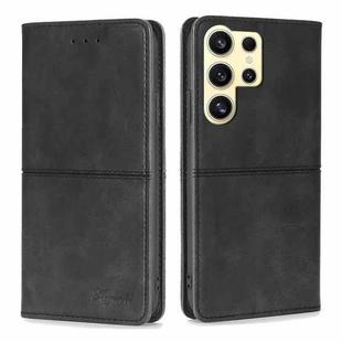 For Samsung Galaxy S24 Ultra 5G Cow Texture Magnetic Leather Phone Case(Black)