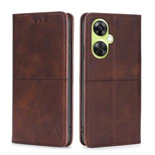 For OnePlus Nord CE 3 Lite 5G Cow Texture Magnetic Leather Phone Case(Dark Brown)