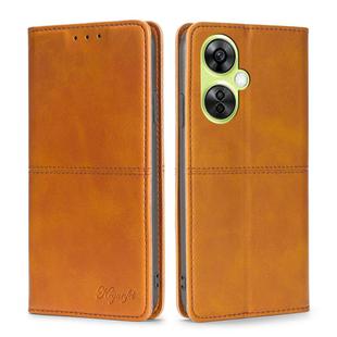 For OnePlus Nord CE 3 Lite 5G Cow Texture Magnetic Leather Phone Case(Light Brown)