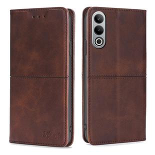 For OnePlus Nord CE4 Cow Texture Magnetic Leather Phone Case(Dark Brown)