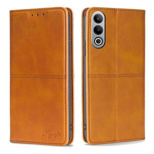 For OnePlus Nord CE4 Cow Texture Magnetic Leather Phone Case(Light Brown)