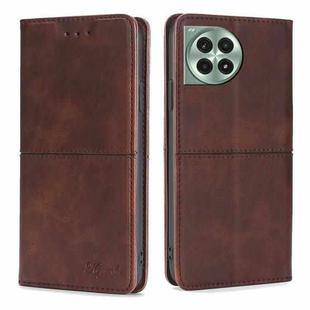 For OnePlus Ace 3 Pro 5G Cow Texture Magnetic Leather Phone Case(Dark Brown)