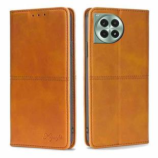 For OnePlus Ace 3 Pro 5G Cow Texture Magnetic Leather Phone Case(Light Brown)