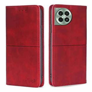 For OnePlus Ace 3 Pro 5G Cow Texture Magnetic Leather Phone Case(Red)