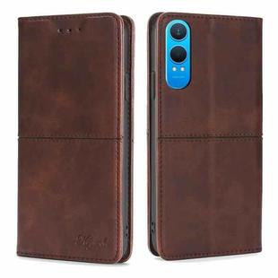 For OnePlus Nord CE 4 Lite 5G Cow Texture Magnetic Leather Phone Case(Dark Brown)