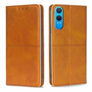 For OnePlus Nord CE 4 Lite 5G Cow Texture Magnetic Leather Phone Case(Light Brown)