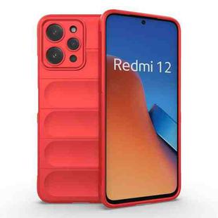 For Xiaomi Redmi 12 4G Magic Shield TPU + Flannel Phone Case(Red)