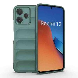 For Xiaomi Redmi 12 5G Magic Shield TPU + Flannel Phone Case(Dark Green)