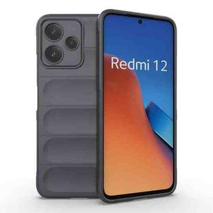For Xiaomi Redmi 12 5G Magic Shield TPU + Flannel Phone Case(Dark Grey)