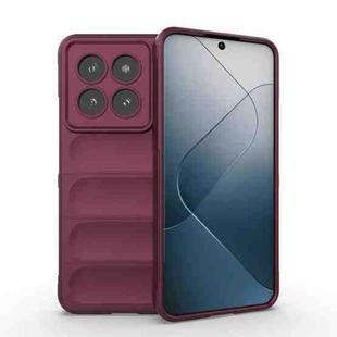 For Xiaomi 14 Pro 5G Magic Shield TPU + Flannel Phone Case(Wine Red)