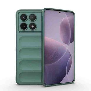 For Xiaomi Redmi K70 / K70 Pro 5G Magic Shield TPU + Flannel Phone Case(Dark Green)