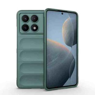 For Xiaomi Redmi K70E 5G Magic Shield TPU + Flannel Phone Case(Dark Green)