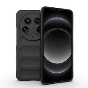 For Xiaomi 14 Ultra Magic Shield TPU + Flannel Phone Case(Black)
