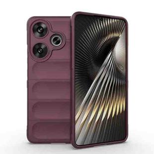 For Xiaomi Redmi Turbo 3 5G Magic Shield TPU + Flannel Phone Case(Wine Red)