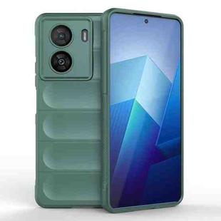 For vivo iQOO Z7x Magic Shield TPU + Flannel Phone Case(Dark Green)