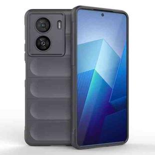 For vivo iQOO Z7x Magic Shield TPU + Flannel Phone Case(Dark Grey)