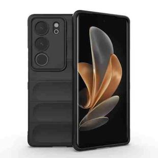 For vivo S17 Magic Shield TPU + Flannel Phone Case(Black)