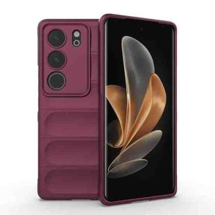 For vivo S17 Pro Magic Shield TPU + Flannel Phone Case(Wine Red)