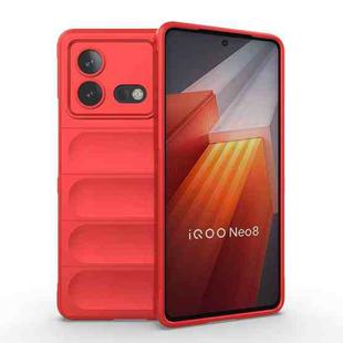 For vivo iQOO Neo8 Magic Shield TPU + Flannel Phone Case(Red)