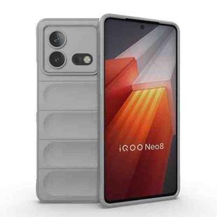 For vivo iQOO Neo8 Magic Shield TPU + Flannel Phone Case(Grey)