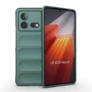 For vivo iQOO Neo8 Magic Shield TPU + Flannel Phone Case(Dark Green)