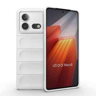 For vivo iQOO Neo8 Magic Shield TPU + Flannel Phone Case(White)