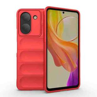 For vivo Y36 4G Magic Shield TPU + Flannel Phone Case(Red)