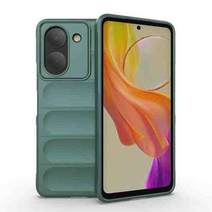 For vivo Y36 4G Magic Shield TPU + Flannel Phone Case(Dark Green)