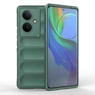 For vivo Y78+ Global Magic Shield TPU + Flannel Phone Case(Dark Green)