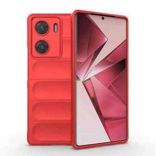 For vivo V29e 4G Global Magic Shield TPU + Flannel Phone Case(Red)