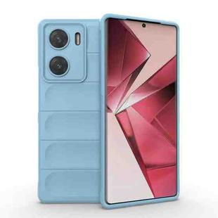 For vivo V29e 4G Global Magic Shield TPU + Flannel Phone Case(Light Blue)