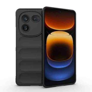 For vivo iQOO 12 5G Magic Shield TPU + Flannel Phone Case(Black)