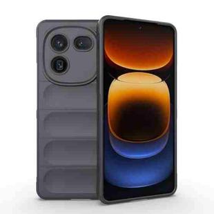 For vivo iQOO 12 5G Magic Shield TPU + Flannel Phone Case(Dark Grey)