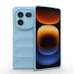 For vivo iQOO 12 5G Magic Shield TPU + Flannel Phone Case(Light Blue)