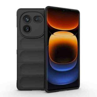 For vivo iQOO 12 Pro 5G Magic Shield TPU + Flannel Phone Case(Black)