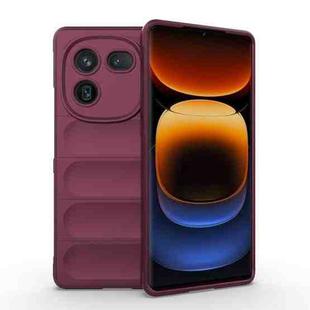 For vivo iQOO 12 Pro 5G Magic Shield TPU + Flannel Phone Case(Wine Red)